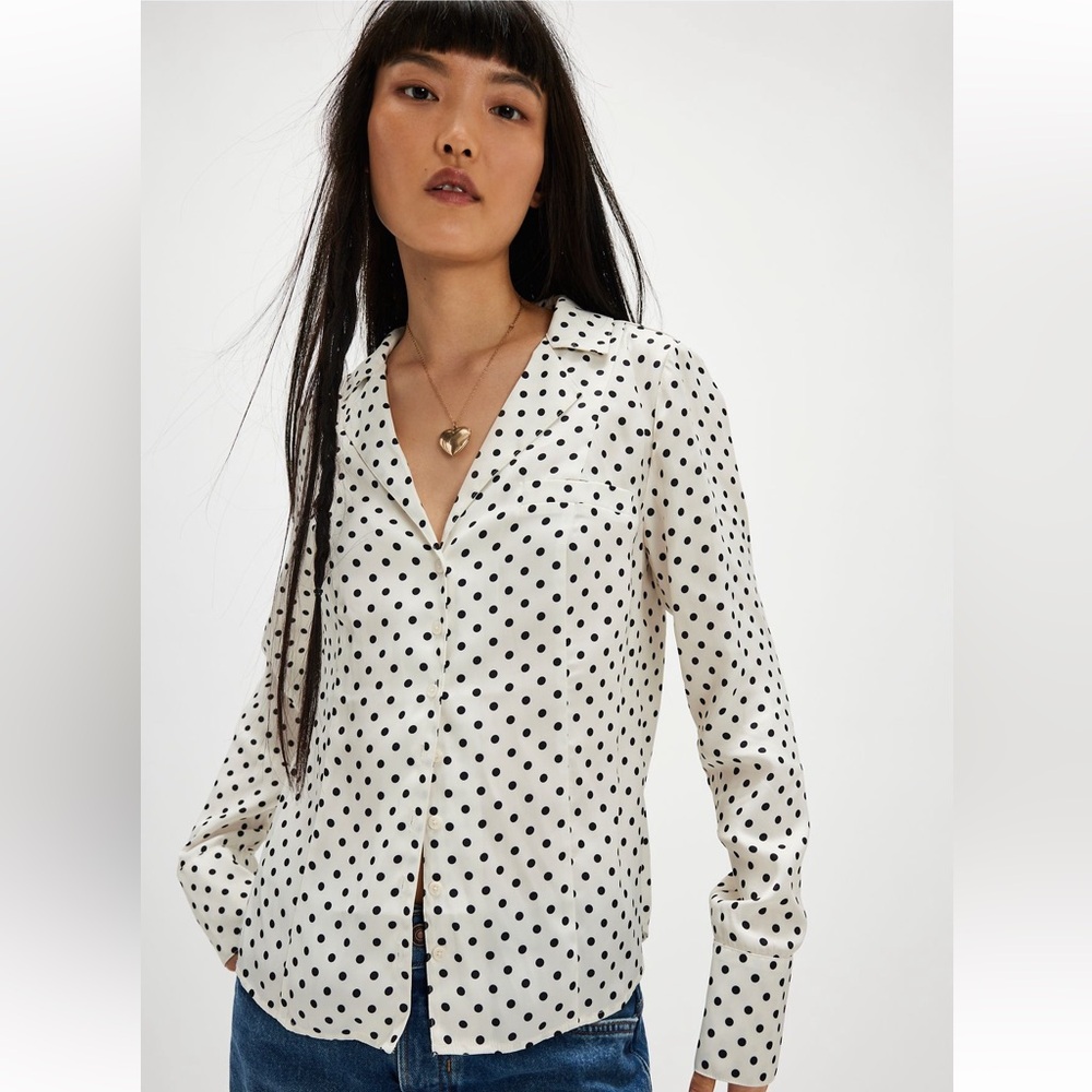 NWOT Free People Penny Polka Dot Top - Picture 2 of 8